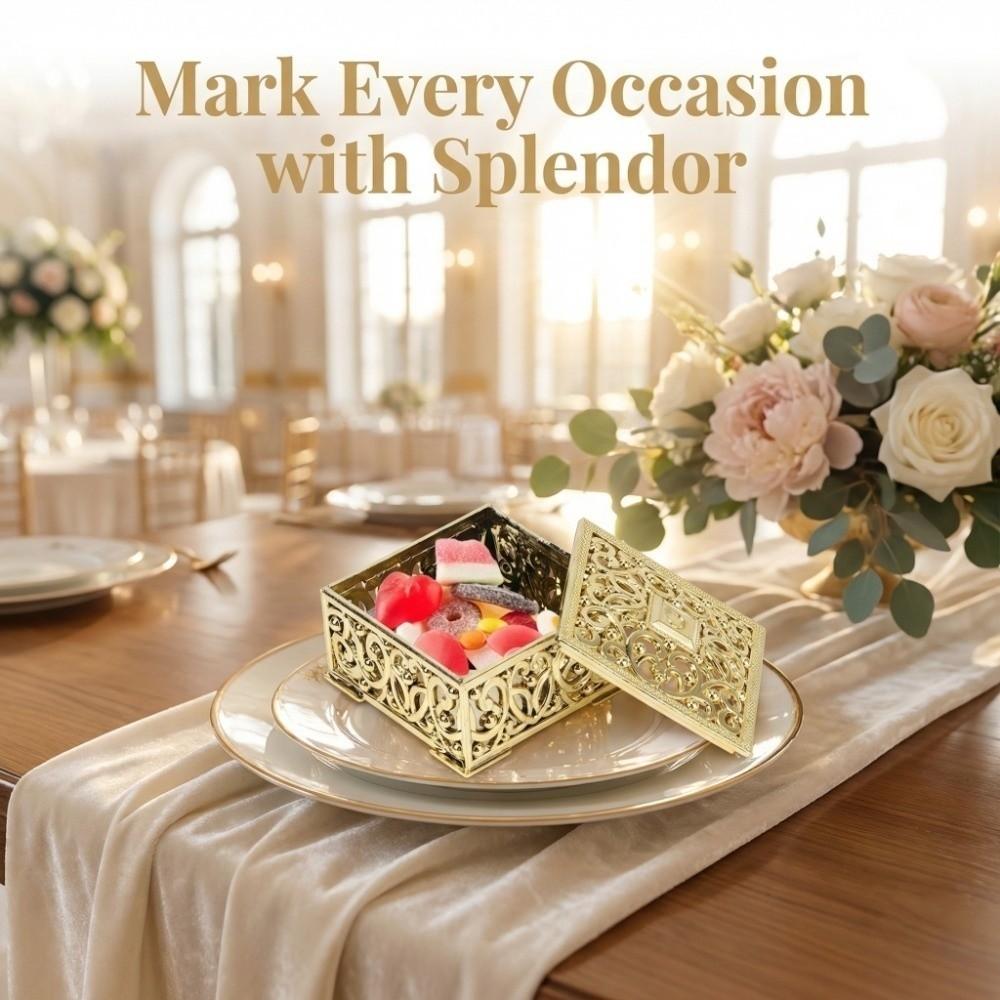 Baking Decoration European Candy Box Square Plastic Wedding Candy Box Premium Hollow Hollow Candy Box Birthday Party