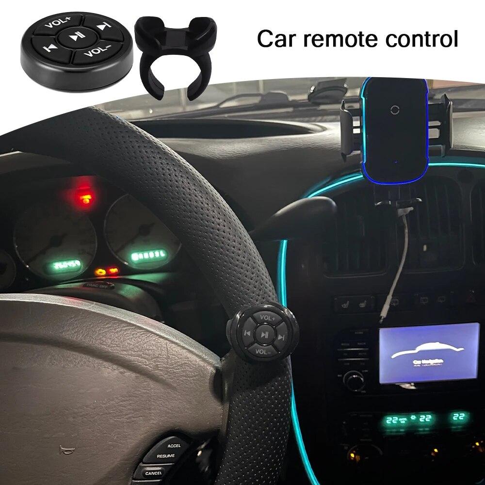 Schwarz Bluetooth Media Taste Fernbedienung Auto Motorrad Fahrrad Lenkrad MP3 Musik Spielen Für IOS Android Telefon Tablet