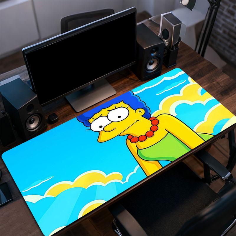 Marge Simpson Mouse Pad, Large Gaming Desk Mat, Non-slip XXL Mousepad for Laptop & Tablet, Mini PC Playmat with Stitched Edges