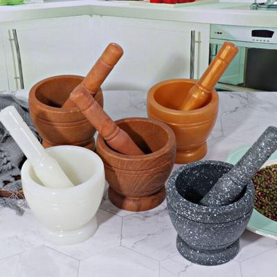 PP Manual Grinder Garlic Mashed Seasoning Grinding Bowl Kitchen Cooking Tools Kitchen Gadgets Garlic Stone Mortar Household