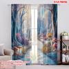 2 Stück, 2D-Flachdruck Kreative Vorhänge Verzauberte Winterlandschaft Vielseitig Langlebig Polyester (ohne Stange) Dekorationen für Zuhause