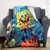 Custom 1pc Spongebob Squarepants Theme Blanket, Soft And Comfortable Blanket, Casual Warm, Camping Travel Blanket, Birthday Gift Q913168