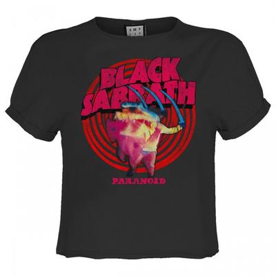 Womens/Ladies Paranoid Black Sabbath Crop T-Shirt