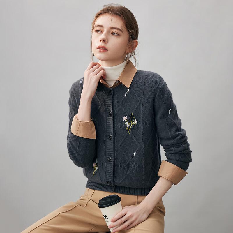 Commombocca Women's Embroidered Thickened Cashmere Cardigan