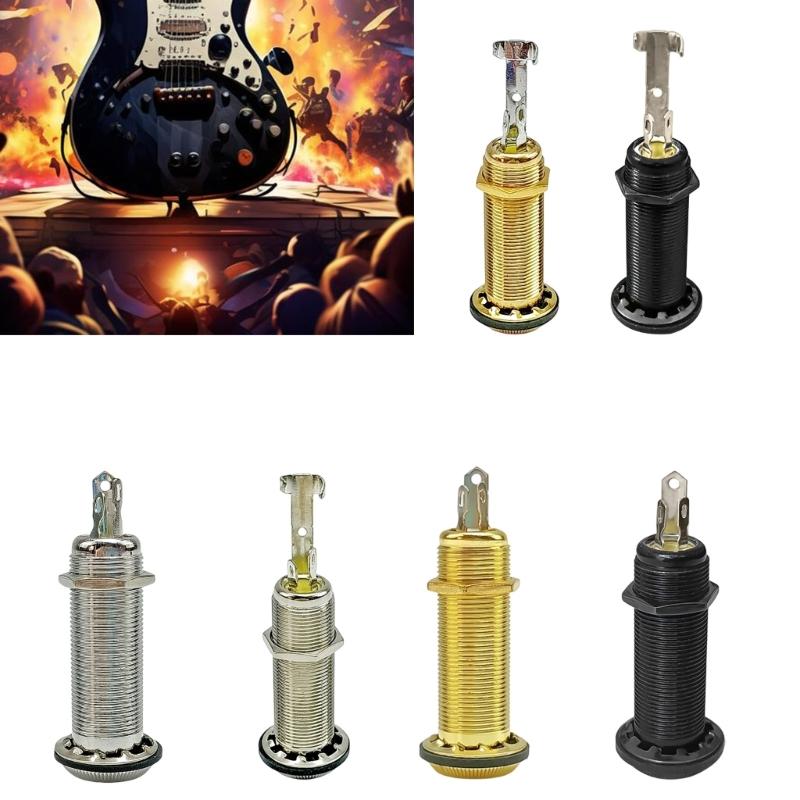 Multifunctional Electric Guitar and Bass 6.35mm Jacks Socket Alloy Texture Suitable for Clear Signal Transmission