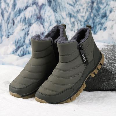 Stivali da Neve Invernali Caldi da Uomo Antiscivolo Resistenti all'Acqua Stivaletti alla Caviglia con Fodera in Pelliccia Sintetica Scarpe da Trekking da Uomo Outdoor Alte con Cerniera Laterale