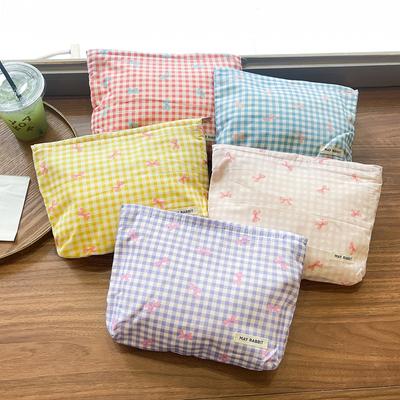 Pink Bow Makeup Organizer Female Toiletry Kit Bag Make Up Case Storage Pouch Women's Cosmetic Bag Organizer Bag for Travel