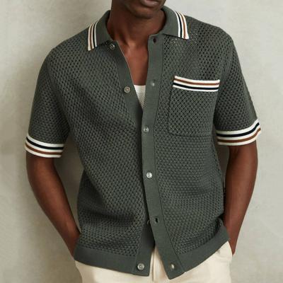Neues Herren Poloshirt aus reiner Baumwolle mit überschnittenen Schultern, hochwertiger lockerer Schnitt für Fitness, vielseitig für das tägliche Training, kurzärmlig, lässig