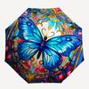 1pc Butterfly Stained Fashionable Automatic Opening/Closing Folding Umbrella with 8 Bones, Windproof Portable, Daily Use164