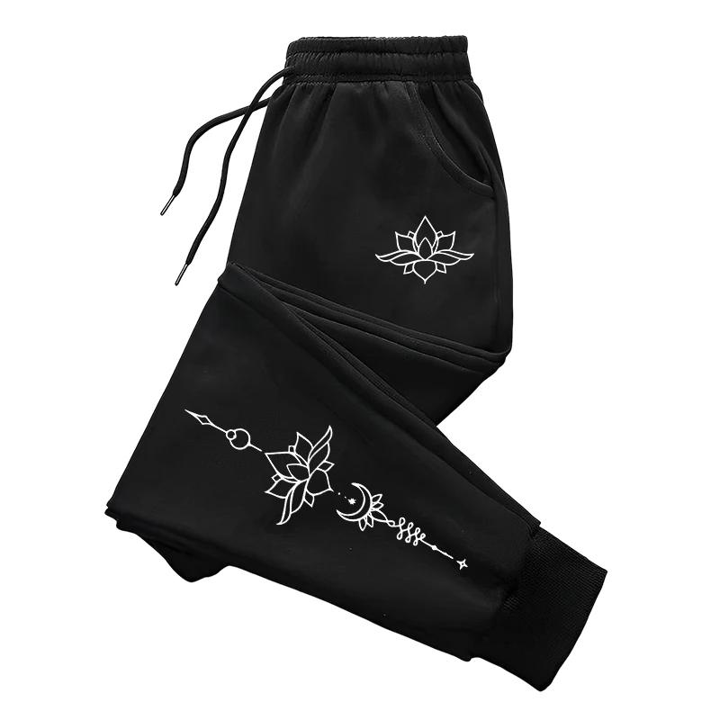 

Mystical Lotus Symbol Sweatpants for Woman Season Daily Casual Sporty Jogger Pants Urban Fashion Feamle Loose Trousers S