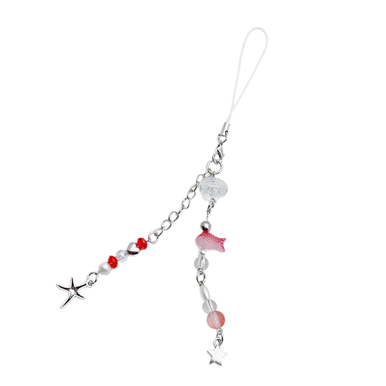 

Океанский Шарм Ремешок для Мобильного Телефона Акриловая Ракушка Рыба Морская Звезда Цепочка для Мобильного Телефона Аксессуар Стильный Ключница с Бусинами для Женщин