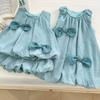 Girls' Summer Set Korean Bow Sleeveless Vest+shorts Set
