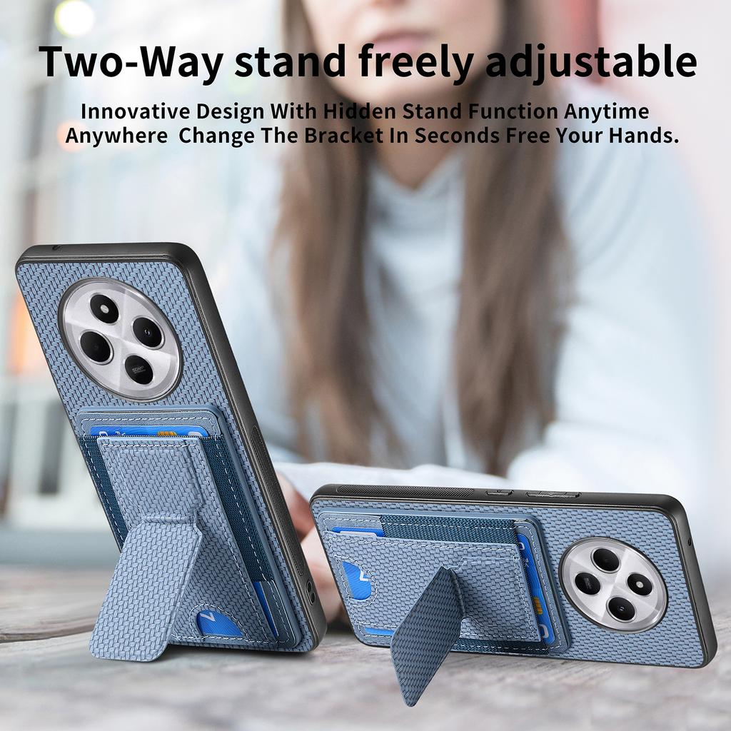 Phone Case For Xiaomi Redmi 14C 4G/14R 5G/Poco C75 4G Leather Back Cover with Kickstand Card Holder