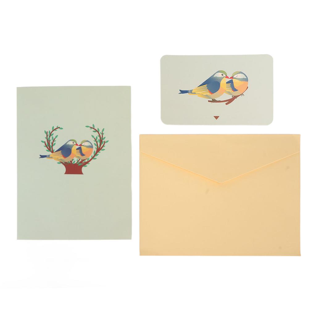 Lovebirds 3D Greeting Card Handcraft Repeatable Folding Exquisite Valentines Day Greeting Cards for