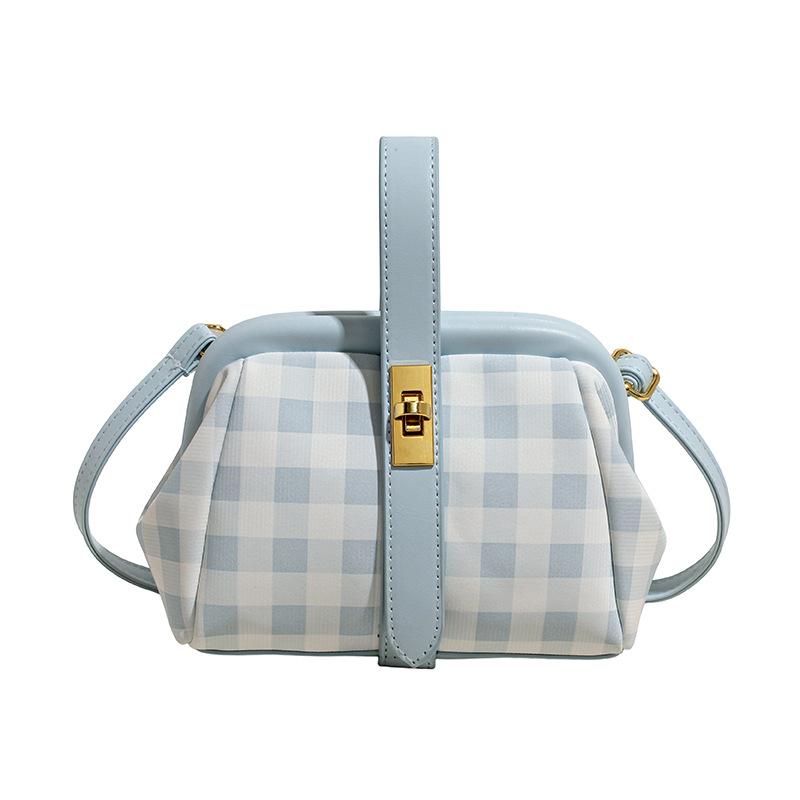 Urban simple contrasting color clip bag plaid fashion arm bag new trendy texture shoulder messenger bag