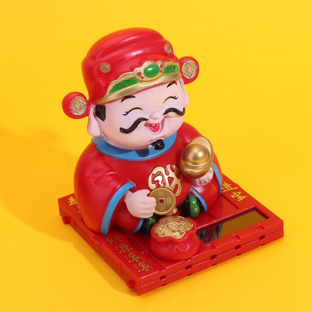 Creative Solar Swinging God of Wealth Cartoon Auto Interior Decoration  Home Decor