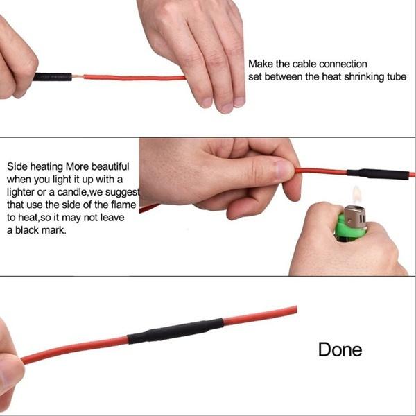 127/164/328/530Pcs Assortment Electronic 2:1 Wrap Wire Cable Insulated Polyolefin Heat Shrink Tube Ratio Tubing Insulation(No Box)