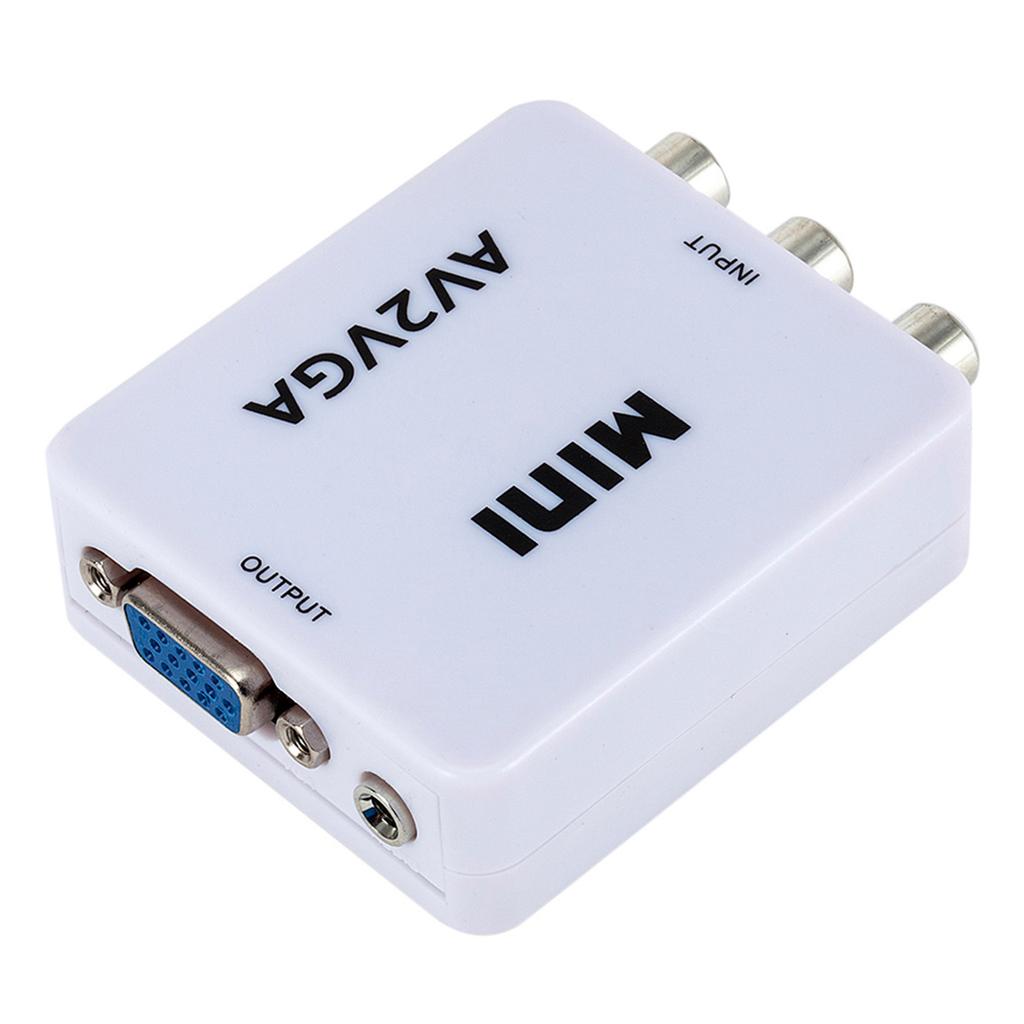 Mini AV2VGA Video Converter Convertor Box AV RCA CVBS to VGA Video Converter Conversor with 3.5mm Audio to PC HDTV