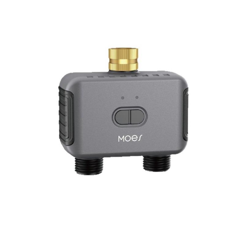 Bluetooth Smart 2 Outlet Water Timer G3/4 Inch Thread EU Standard Tuya APP Remote Irrigation Valve Rain Delay Garden Water Controller