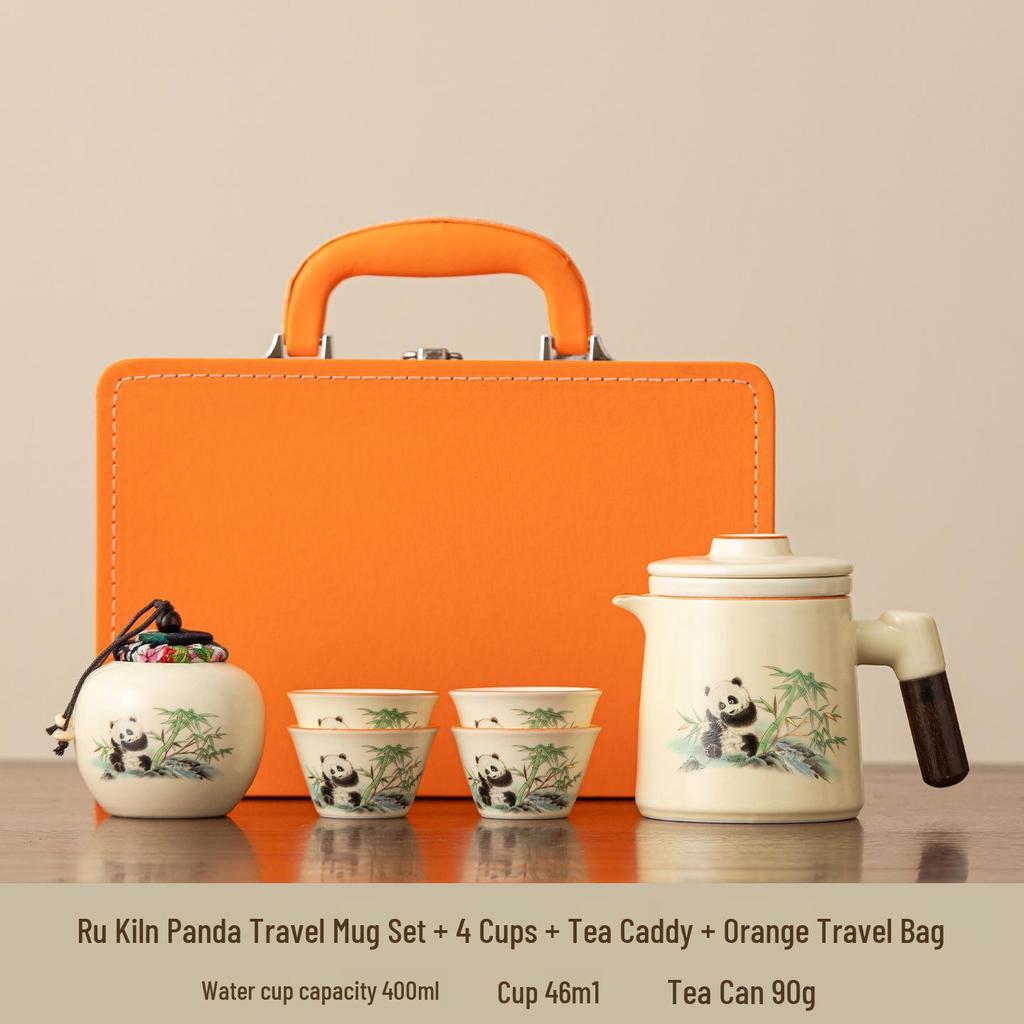Portable Travel Tea Set: Quick-Brew Pot with Four Cups, New Style for Young People On the Go