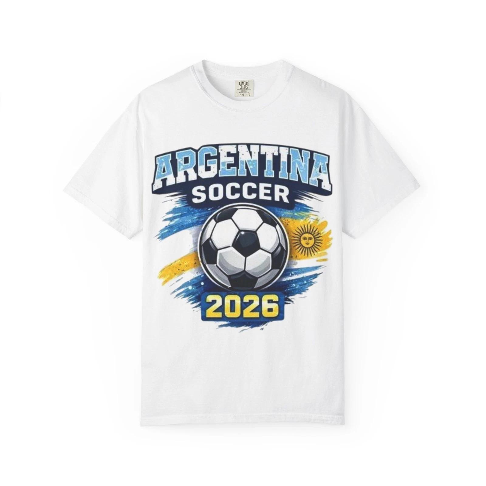 Argentina World Cup Soccer 2026 T-Shirt | Football Ball, Flag Accent S