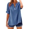 Women's Summer Tops Fashion Button Large Size Cotton and Linen Shirts