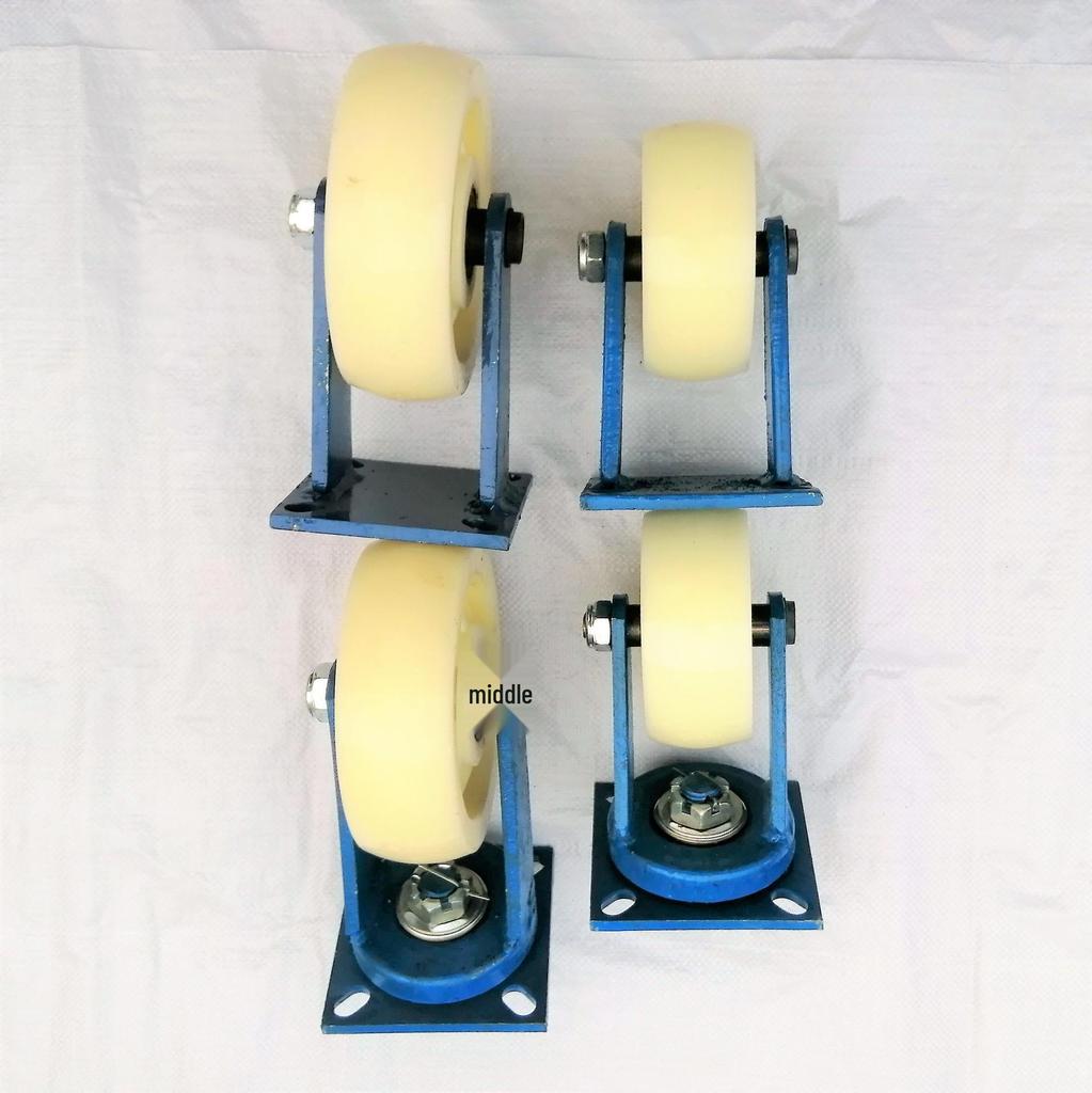 Ultra-Durable White Nylon Caster Wheel with Thick Bracket