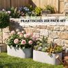 Set of 2 Hanging Flower Pots, Planters with Drainage System, Hole, Hooks, 42 x 16 x 15 cm, Light Gray