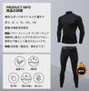XiXiV Warm Sports Underwear Set and Compression Long Sleeve Shirt with High Neck and Tights Perfect for Outdoor and Mountaineering Size L Men's