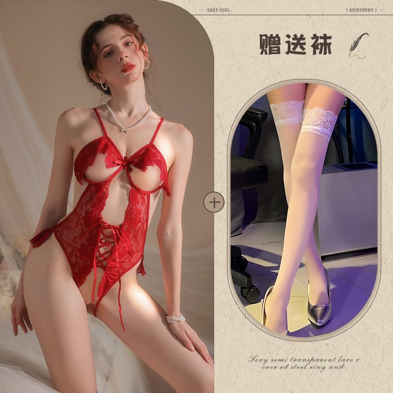 Underwear small chest onesie sexy lace open gear free uniform temptation pajamas