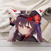Cute Hu Tao Genshin Impact Cushion Cover Silky Short Plush Invisible Zipper Dustproof Sofa Pillow Case For Home Decor