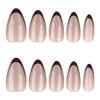 Cat Eye Flash Wearable Nails - French Red Almond-shaped Nail Tips (Medium Short)