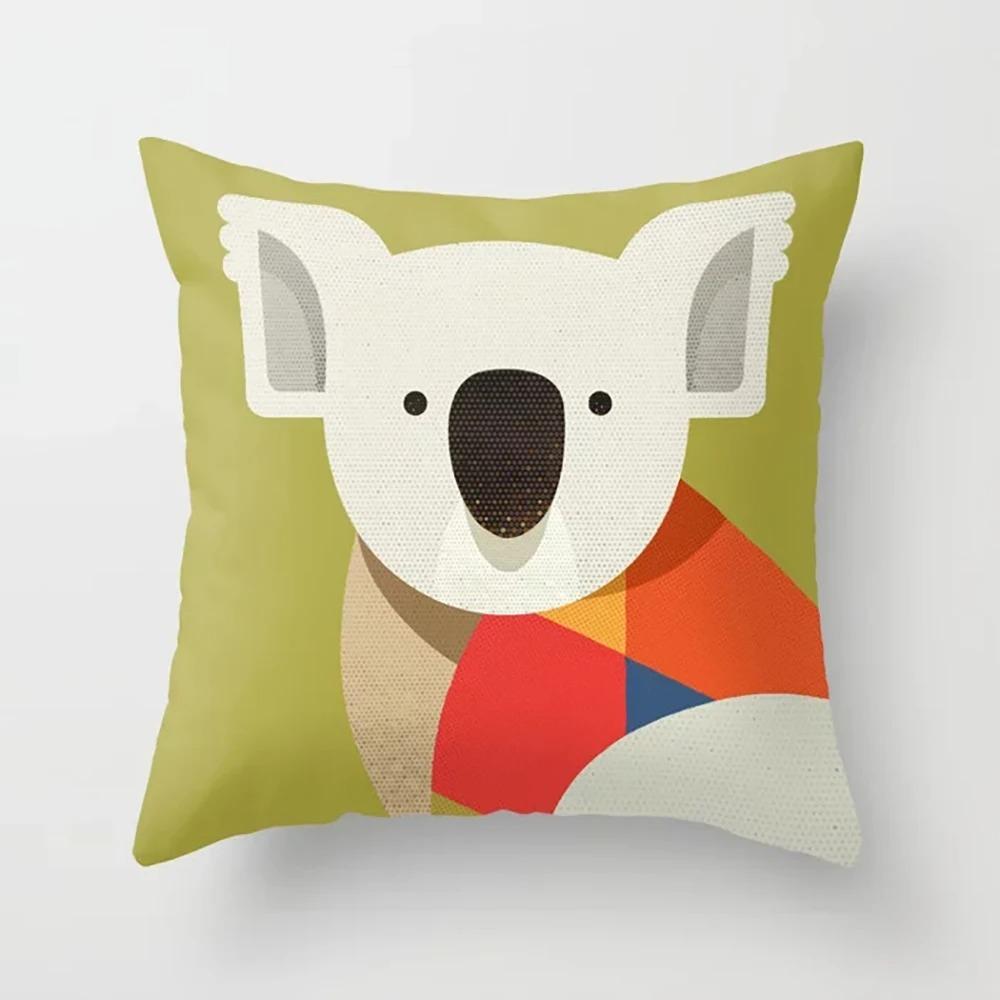 Cute Animal Pattern Pillowcase Office Living Room Car Ornaments Home Pillowcase