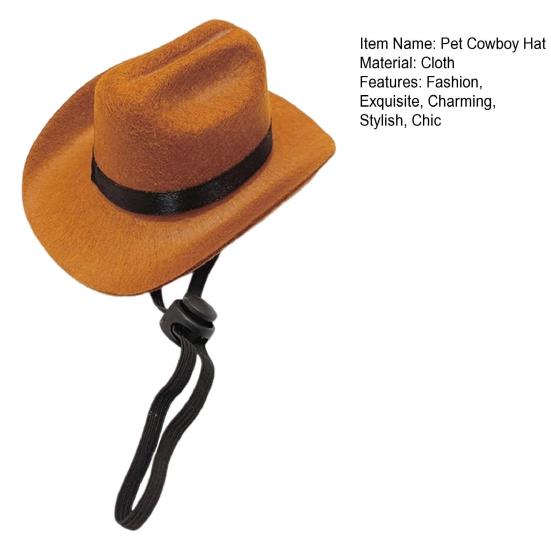 Pet Cowboy Hat Mini Pet Cosplay Cap Dress-up Bandana Scarf Halloween Costume Accessories for Small Medium Dogs Cats Party Decoration