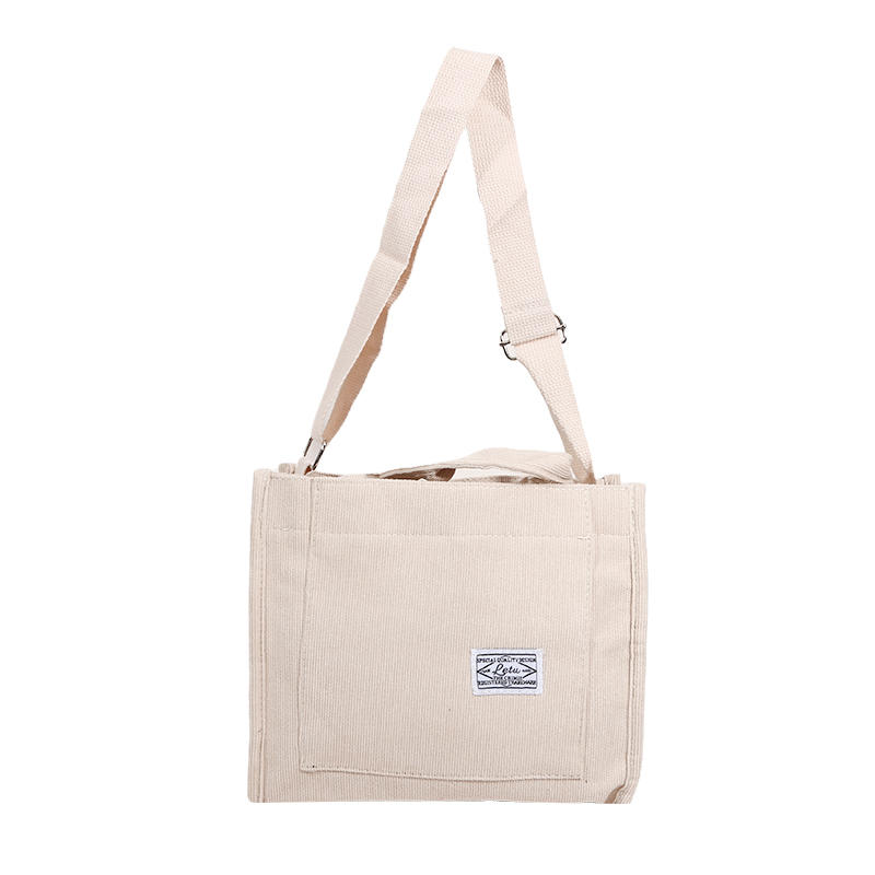 Women's Fashion Corduroy Tote Bag Lightweight Crossbody Style Holds Daily Essentials Ideal for School Work Shopping