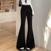 Women's High Waist Black Flare Suit Pants
