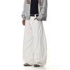 American Retro White Structured Workwear Scimitar Jeans for Men and Women, Loose and Versatile, Slimming Casual Straight-Leg Wide-Leg Pants