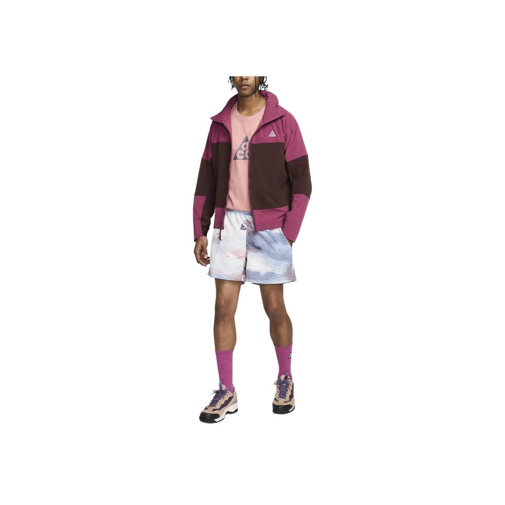 Nike Geometric Pattern Print Short Sleeve T-Shirt Men Tops Pink FQ3740-618