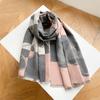 Winter wind imitation cashmere shawl thickened warm fringed scarf with winter coat femininity high sense