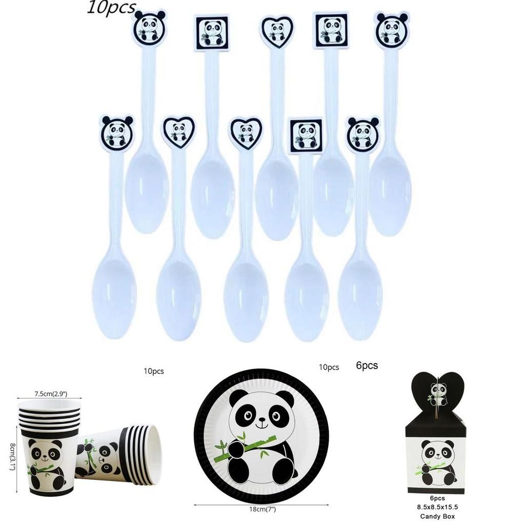 Charmiga tecknade panda festartiklar porslin dekoration för barnens dag festligheter