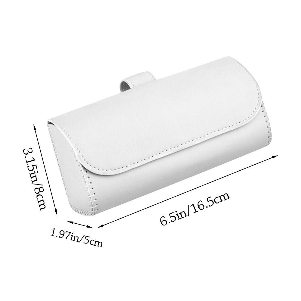 Portable Car Glasses Box PU Leather Multifunctional Car Sunglasses Case Easy Installation Compact Eyeglass Storage Case Car