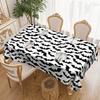 1 Halloween Bat Round Tablecloth, Black And White Tablecloth, For May 5Th, Party Decorating Tablecloth