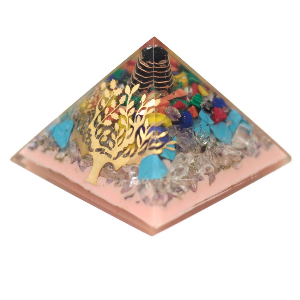 Orgonit Pyramide Baum Erd Basis Kupfer Kristalle 70mm