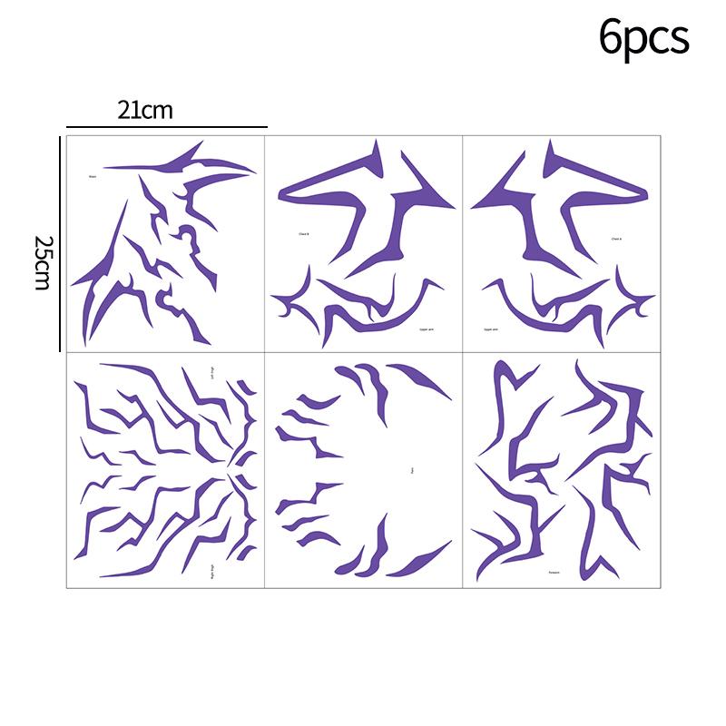 Kpop Demon HUNTERIX Tattoo Stickers Sajaa Boys Dark Cosplay Body Tattoo Stickers Set Kid Birthday Party Gifts Cosplay Props