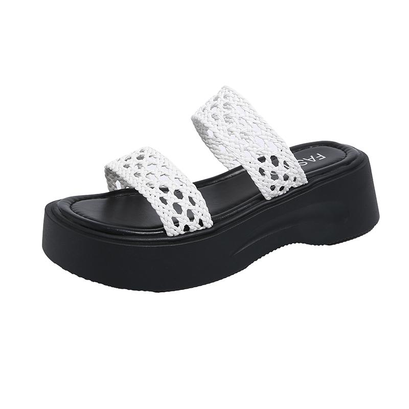 Women Wedge Sandals Hollow Cowhide Beach Sandals Ladies Non Slip Lightweight Platform Sandalias Mujer Casual Summer Shoe