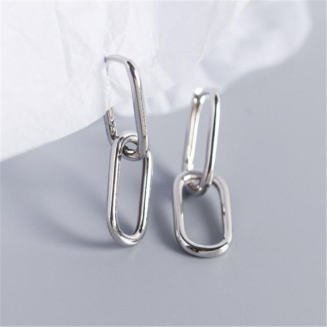 

Предотвращают аллергию 925 пробы стерлингового серебра корейские серьги женские модные ювелирные изделия винтажные простые овальные серьги-кольца аксессуары для вечеринок серебряный