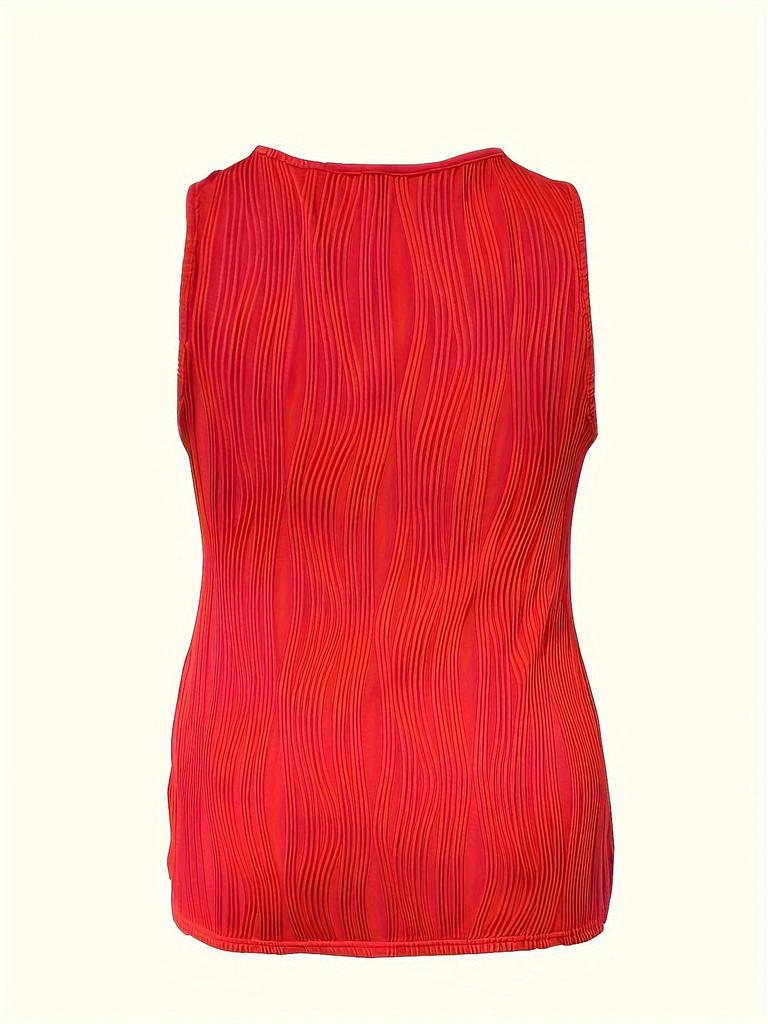 Dames Effen V-hals Mouwloos Los Tanktop Grote Maten