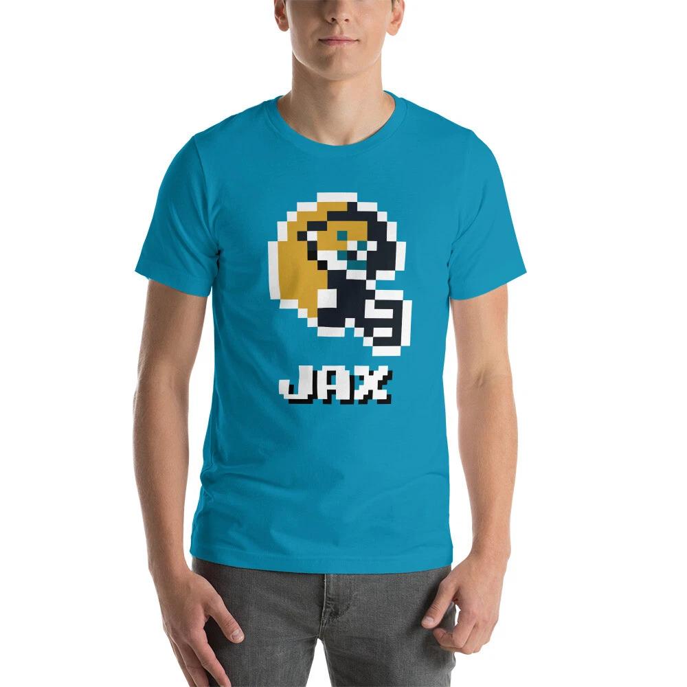 

Jacksonville Jaguars NES Football Helmet 8-bit Tecmo Super Bowl Retro T-Shirt XL