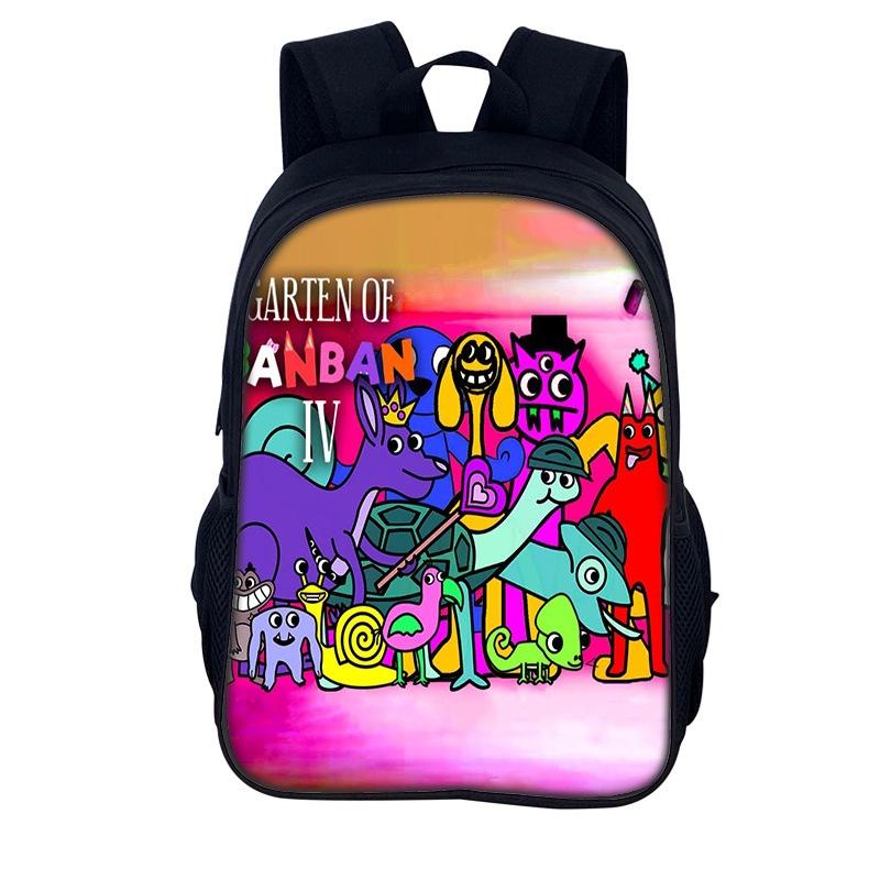 Garten Of Banban 3 40cm Cute And Colorful Cartoon Print Nylon Backpack For Boys And Girls Ideal For School