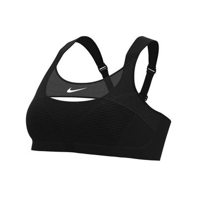 Kontrastowy nadruk logo marki Jednolity stanik sportowy z wysokim wsparciem Bielizna damska Czarny CZ4451-010
